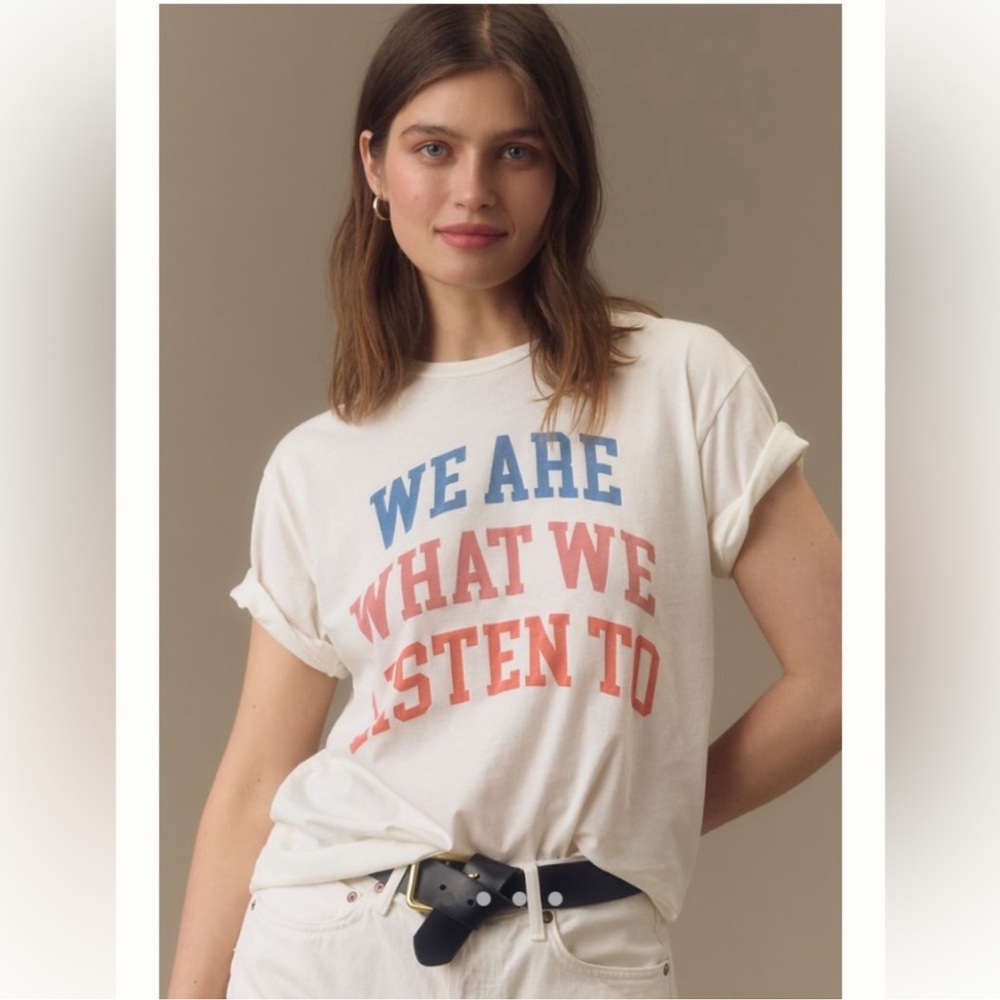 Anthropologie Original Retro Brand We are what we listen to T-shirt NWT